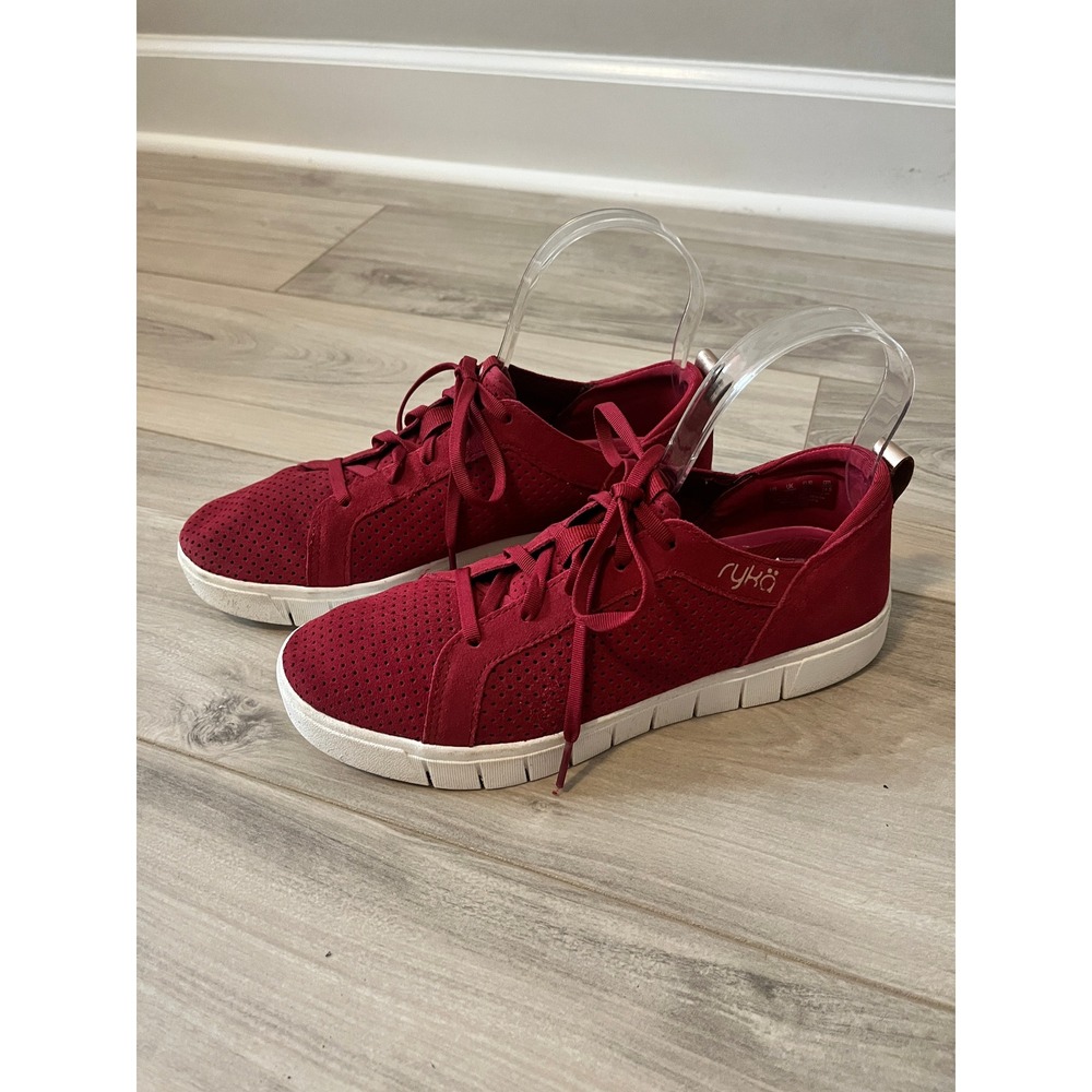 Ryka Haiku Walking Sneaker Athleisure Burgundy Red 7.5M Perforated Leather
